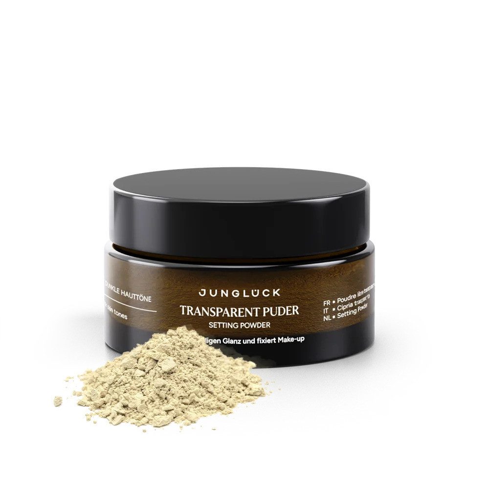JUNGLÜCK Puder Transparent Puder - Rose, loose setting powder, 1-tlg., Mattiert öligen Glanz und fixiert Make-up ohne auszutrocknen