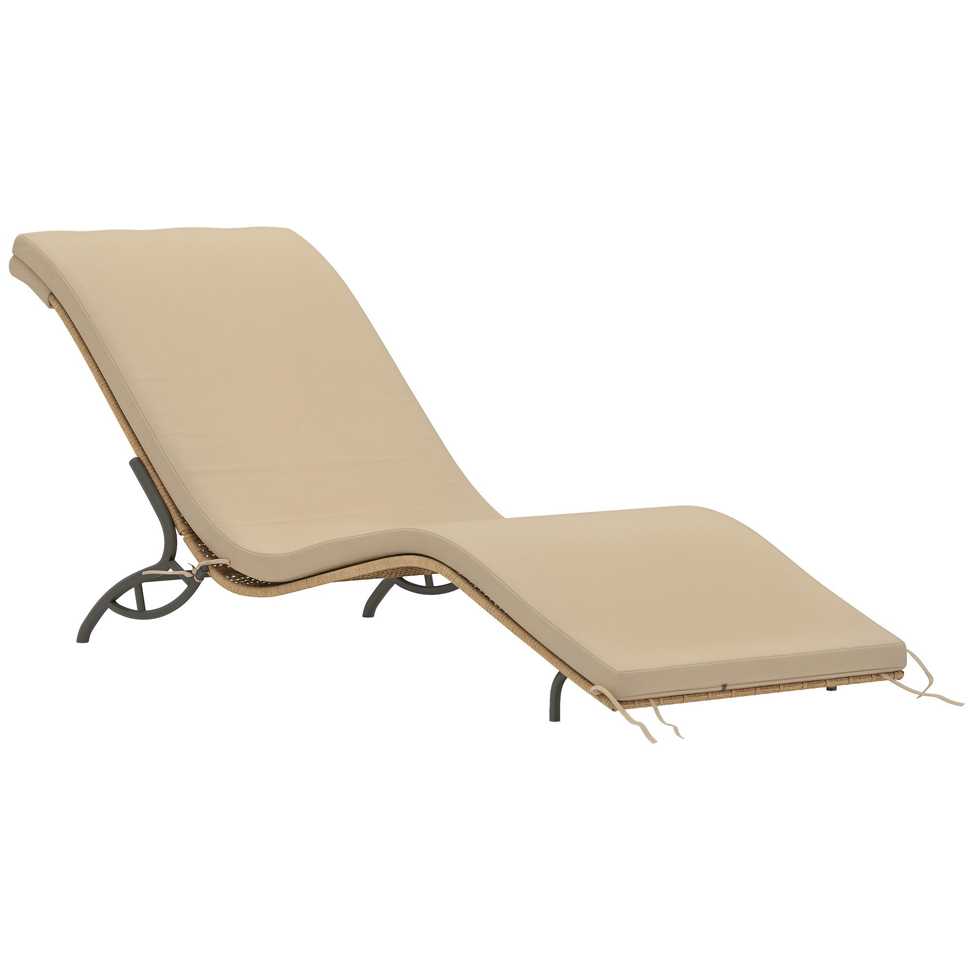 Outsunny Gartenliege mit Kissen, wetterfest, 120 kg belastbar, UV-bständig, günstig online kaufen