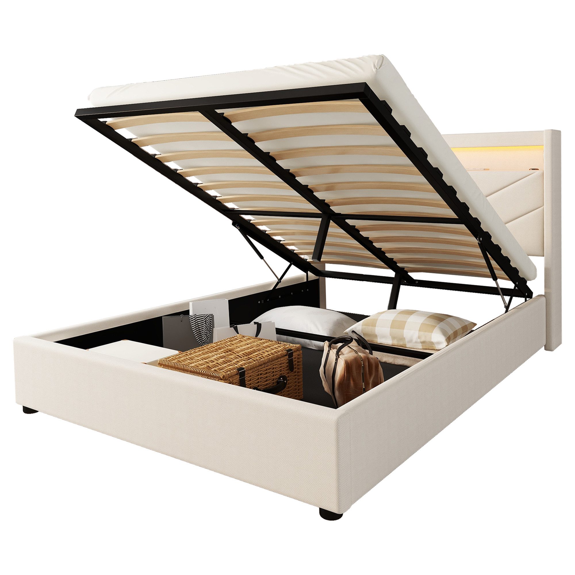 REDOM Polsterbett Funktionsbett Stauraumbett Doppelbett Kinderbett günstig online kaufen