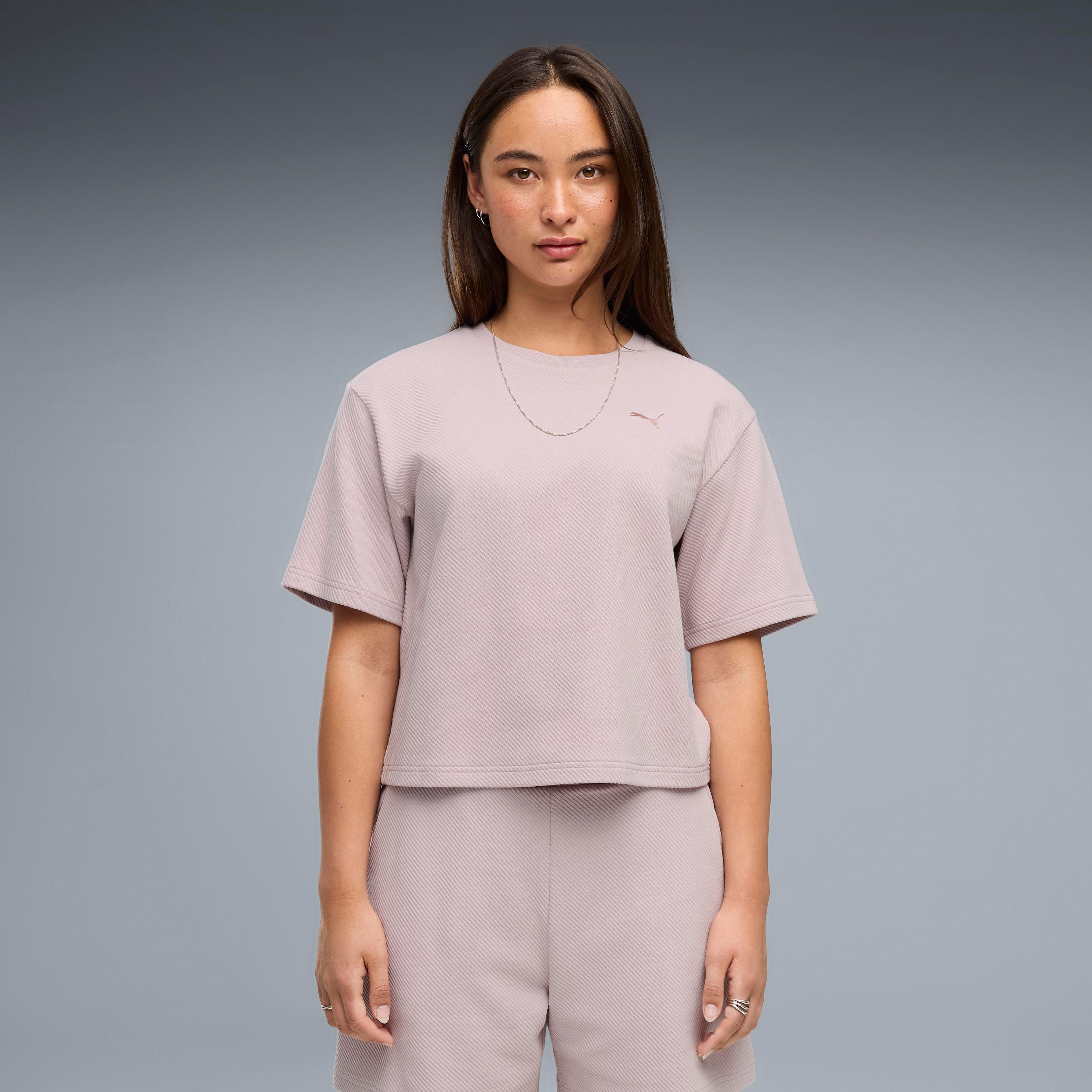 PUMA T-Shirt ESS ELEVATED RELAXED TEE Kurzarmdesign, sportlicher Stil, unifarbenes Design, relaxed fit