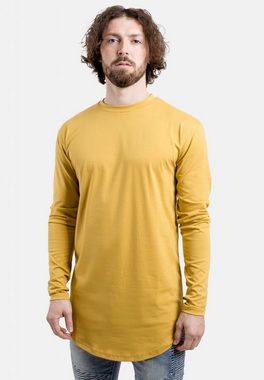 Blackskies T-Shirt Round Long Sleeve Longline T-Shirt Mustard Medium