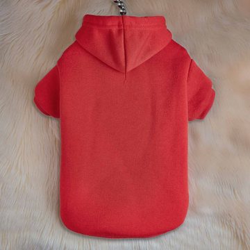 Monkimau Tierjacke Hundepullover Hoodie für kleine Hunde - S in rot