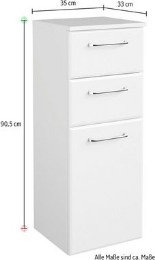 Saphir Badmöbel-Set Quickset 341 6-teilig, Waschbeckenunterschrank und LED-Spiegelschrank, (Set, 6-St), ohne Waschbecken, mit Hochschränke, Unterschrank, Hängeschrank