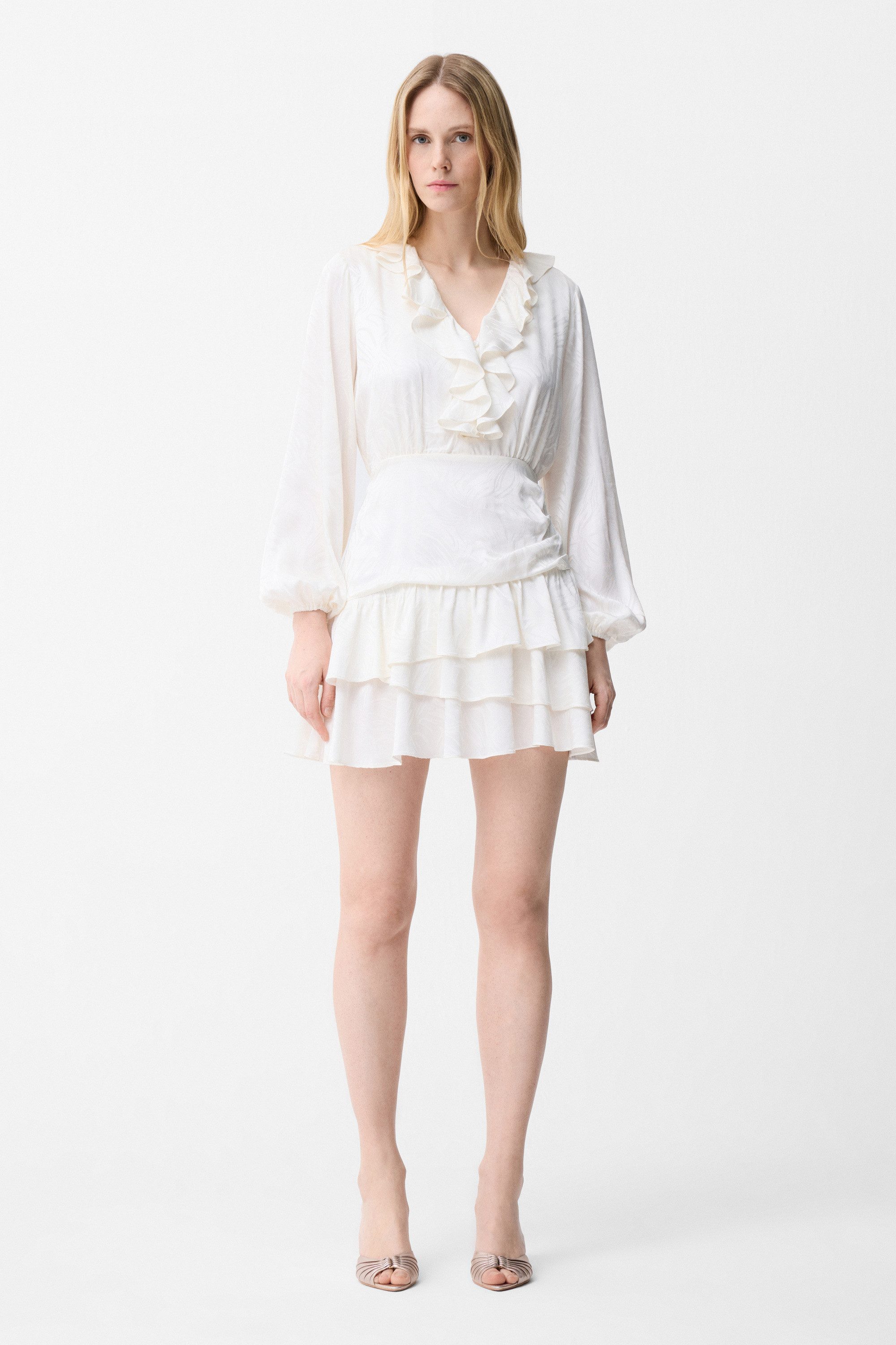adL Cocktailkleid Kleid mit V-Ausschnitt und Rüschen