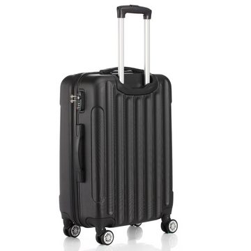 VINGLI Kofferset Trolleyset 3 in 1 tragbarer ABS Trolley Koffer Reisekoffer, Schwarz, 4 Rollen, mit viel Stauraum