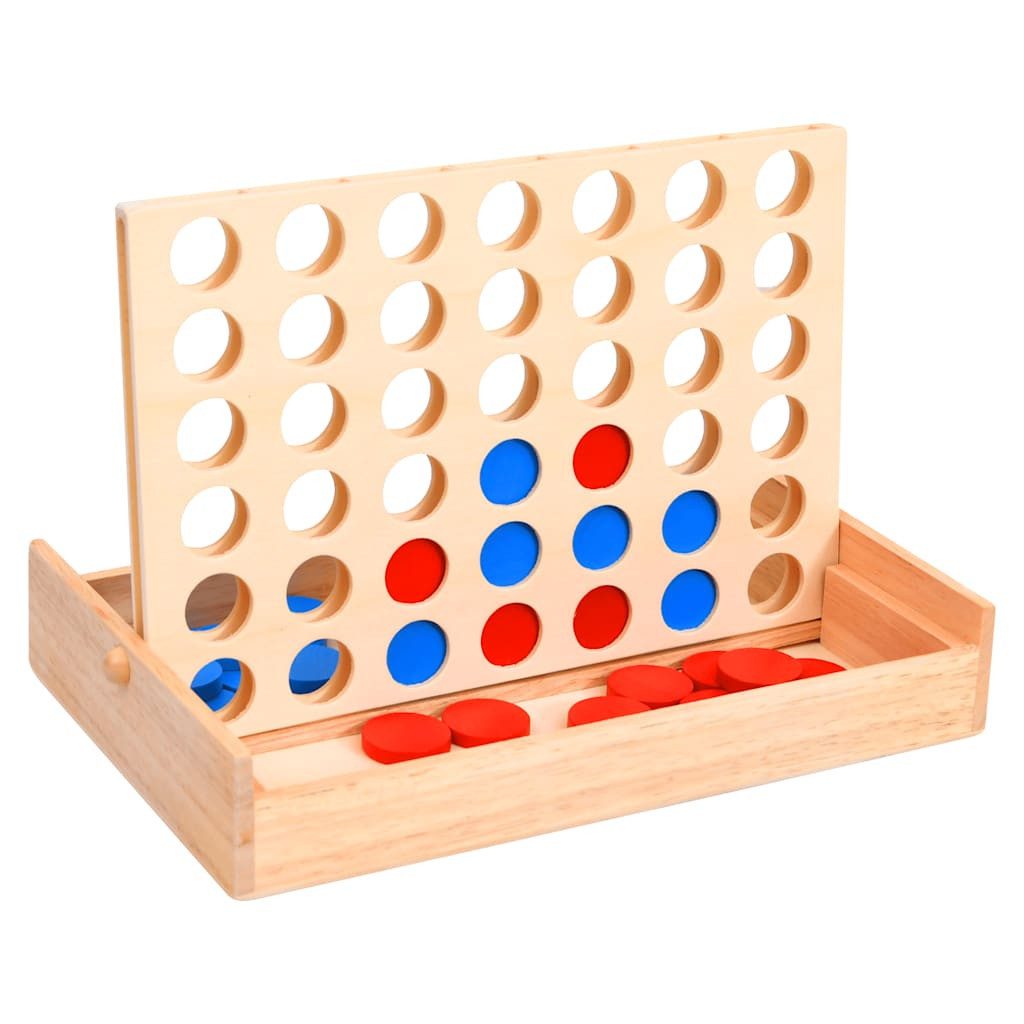 vidaXL Spiel Vier gewinnt Spiel 24x15x4 cm Massivholz