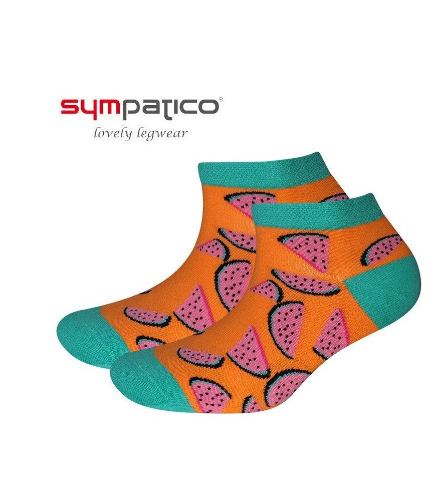 Sympatico Socken Tagessocke Sneaker Fruits Wassermelone (Baumwolle) orange - 2 Paar