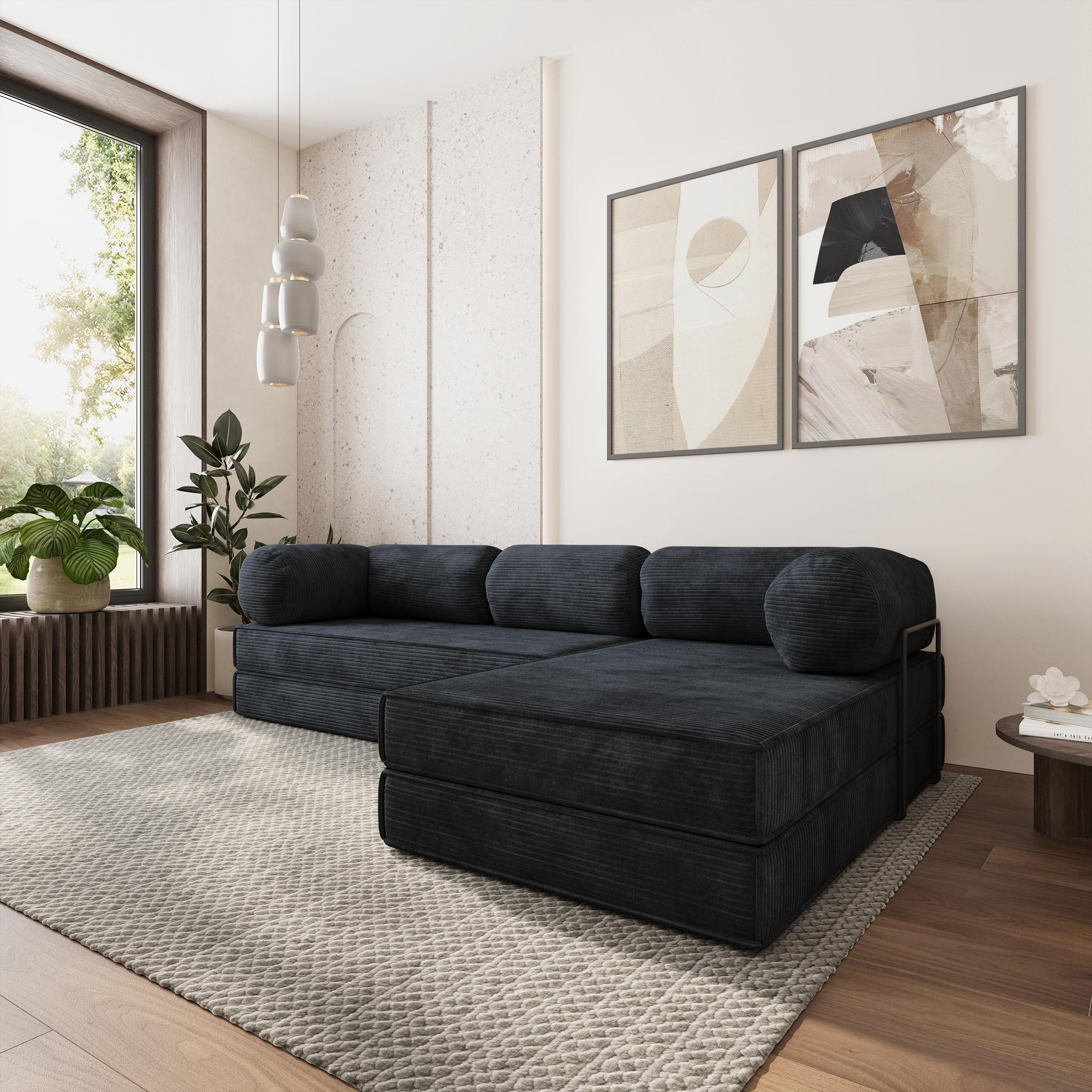 Masseno Ecksofa ETERA modulares Boneless Sofa mit Schlaffunktion