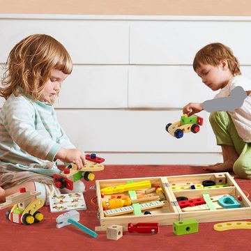 Baby Ja Spielwerkzeugkoffer Werkzeugbox, Werkzeugkasten für Kinder 34 Sets, DIY Cars Toys, 1.2KG
