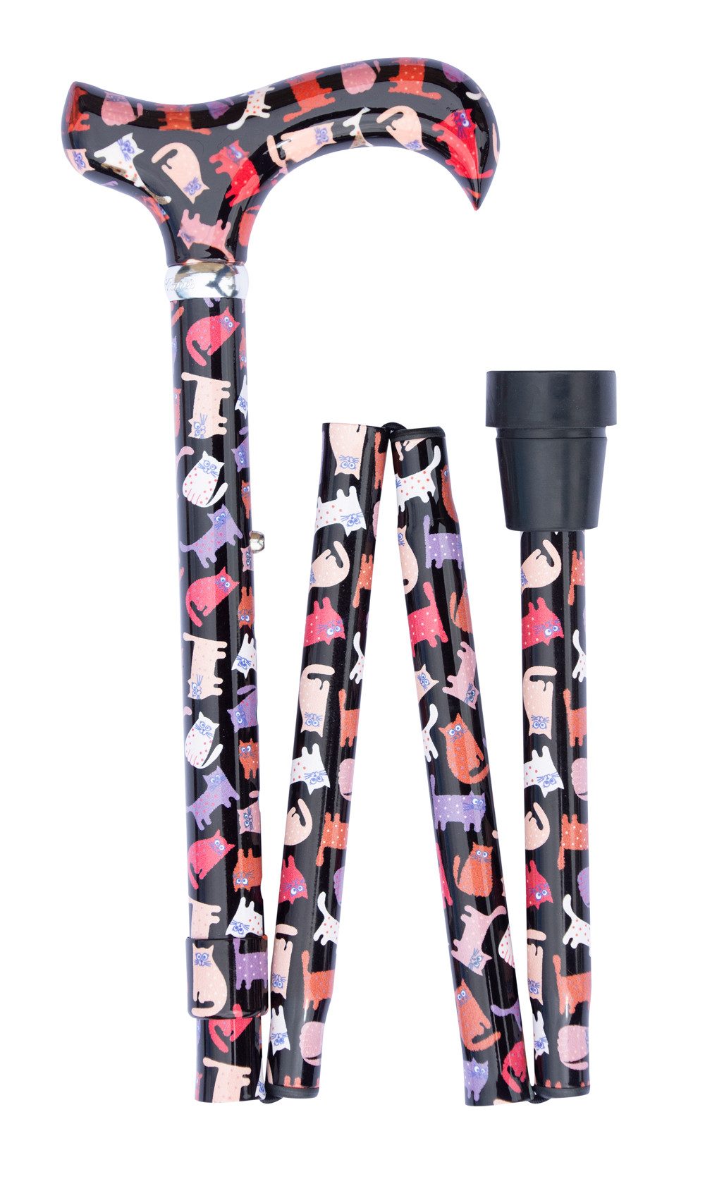 Stockshop Gehstock Design Gehstock CRAZY CATS, farbig, bunt, modisch, höhenverstellbar, D