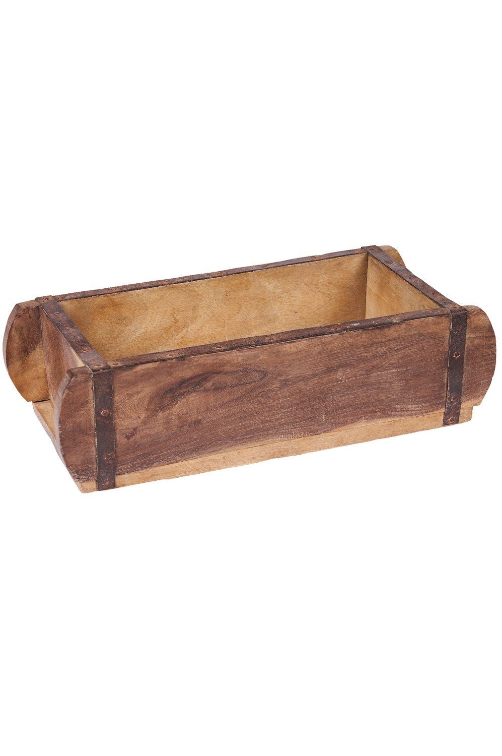 Marrakesch Orient & Mediterran Interior Aufbewahrungsbox Vintage Holzkiste Holztablett aus Altholz (1 St), Antik