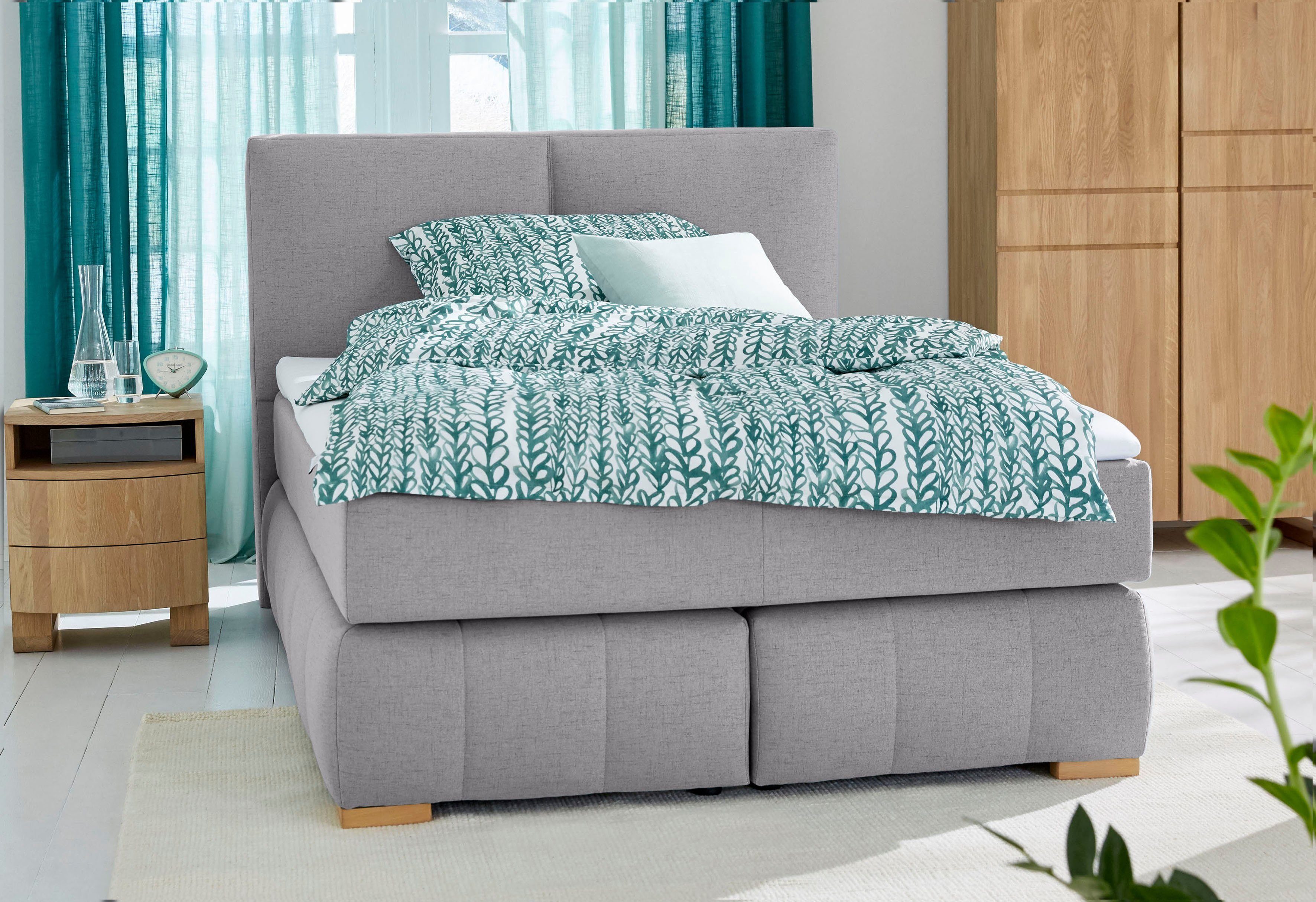 Home affaire Boxspringbett Wehma, inkl. Topper in 3 verschiedenen Matratzen, auch in Samtstoff