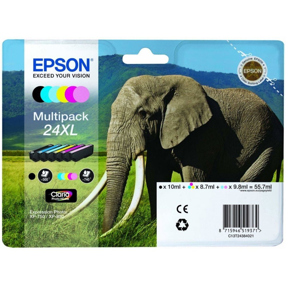 Epson 24XL Druckerpatrone - Nachfülltinte - (x) schwarz/cyan/magenta/gelb Multipack