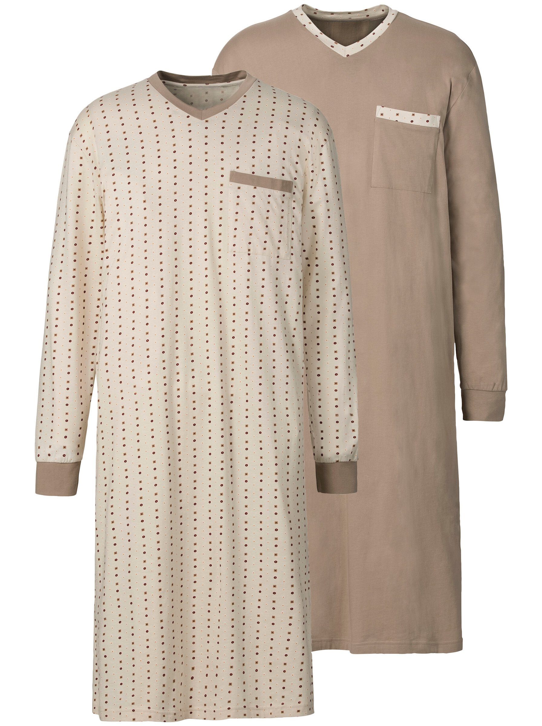 braun + beige-bedruckt