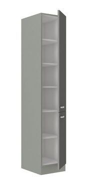 Küchen-Preisbombe Hochschrank 60 cm Küche Bianca Grey Grau Hochglanz Küchenzeile Küchenblock