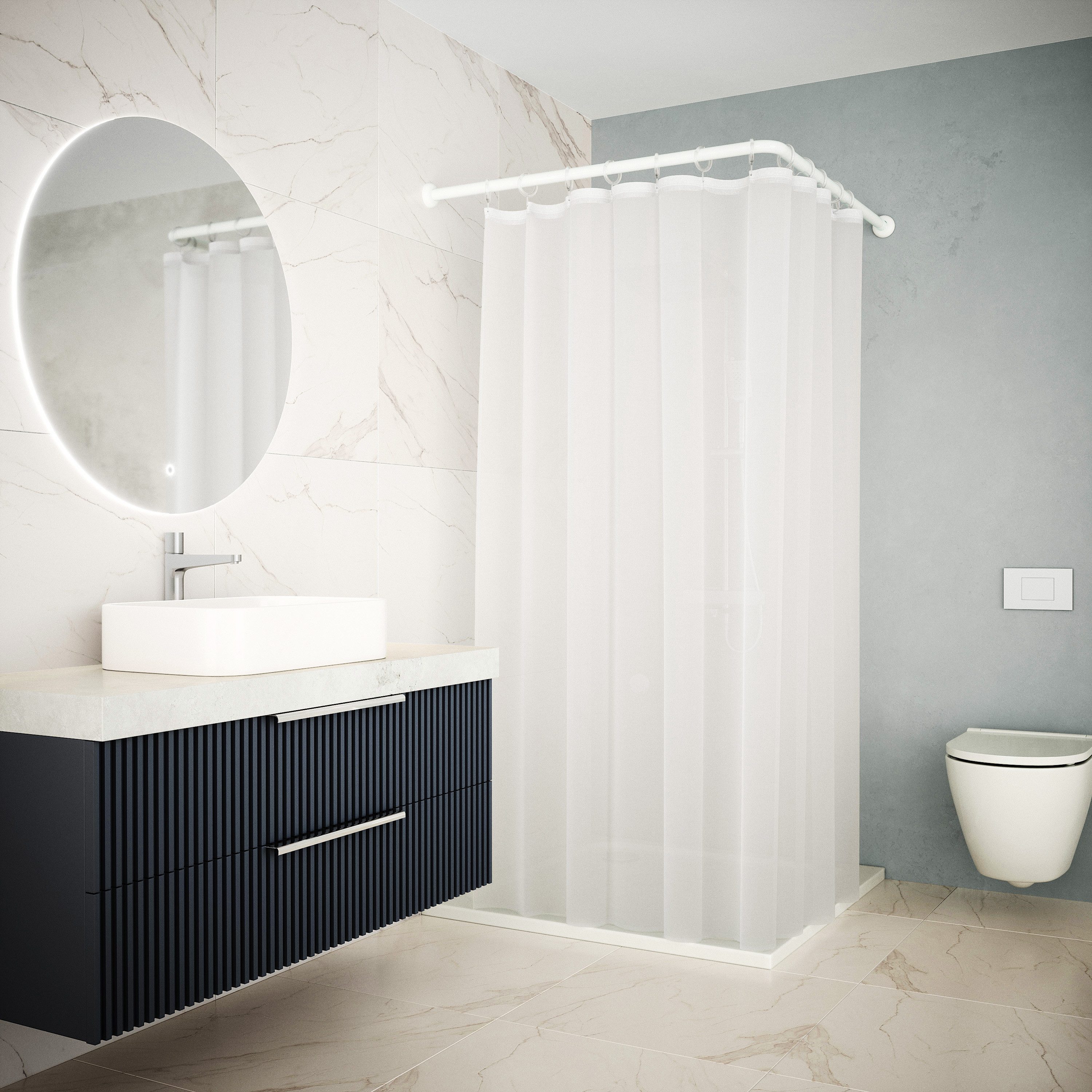 Aquabad® Duschvorhangstange Hastaflex Square Duschvorhangstange, 2-läufig, günstig online kaufen