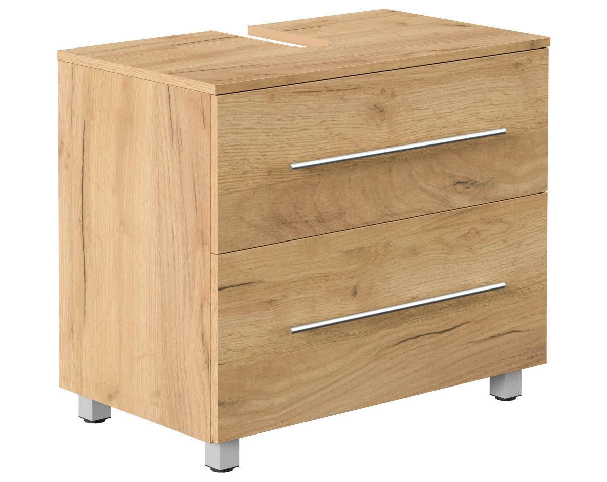einfachgutemoebel Waschtisch-Set Badezimmer Stand-Waschtisch SENTINEL 70cm, gold-eiche, (Badmöbel Set, 1-St., Waschtisch Set)