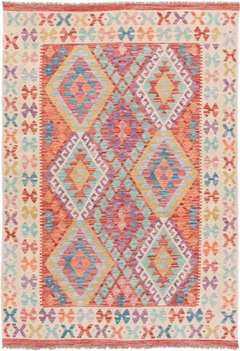 Orientteppich Kelim Afghan 128x183 Handgewebter Orientteppich, Nain Trading, rechteckig, Höhe: 3 mm
