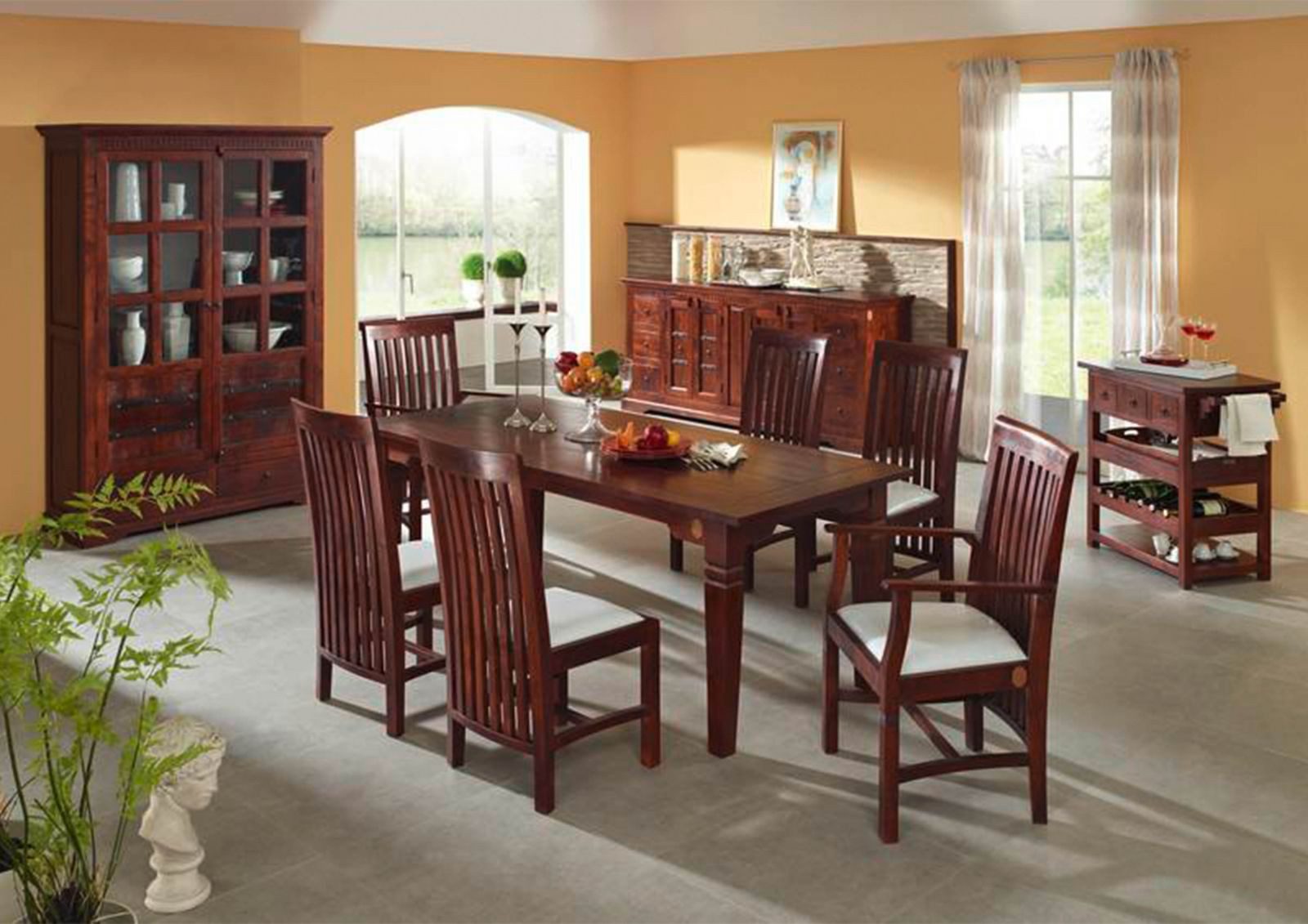 Massivmoebel24 Esstisch OXFORD (Massivholz, Massivholztisch), mit Ansteckplatten Akazie 140-180/220x90x76 nougat OXFORD #119