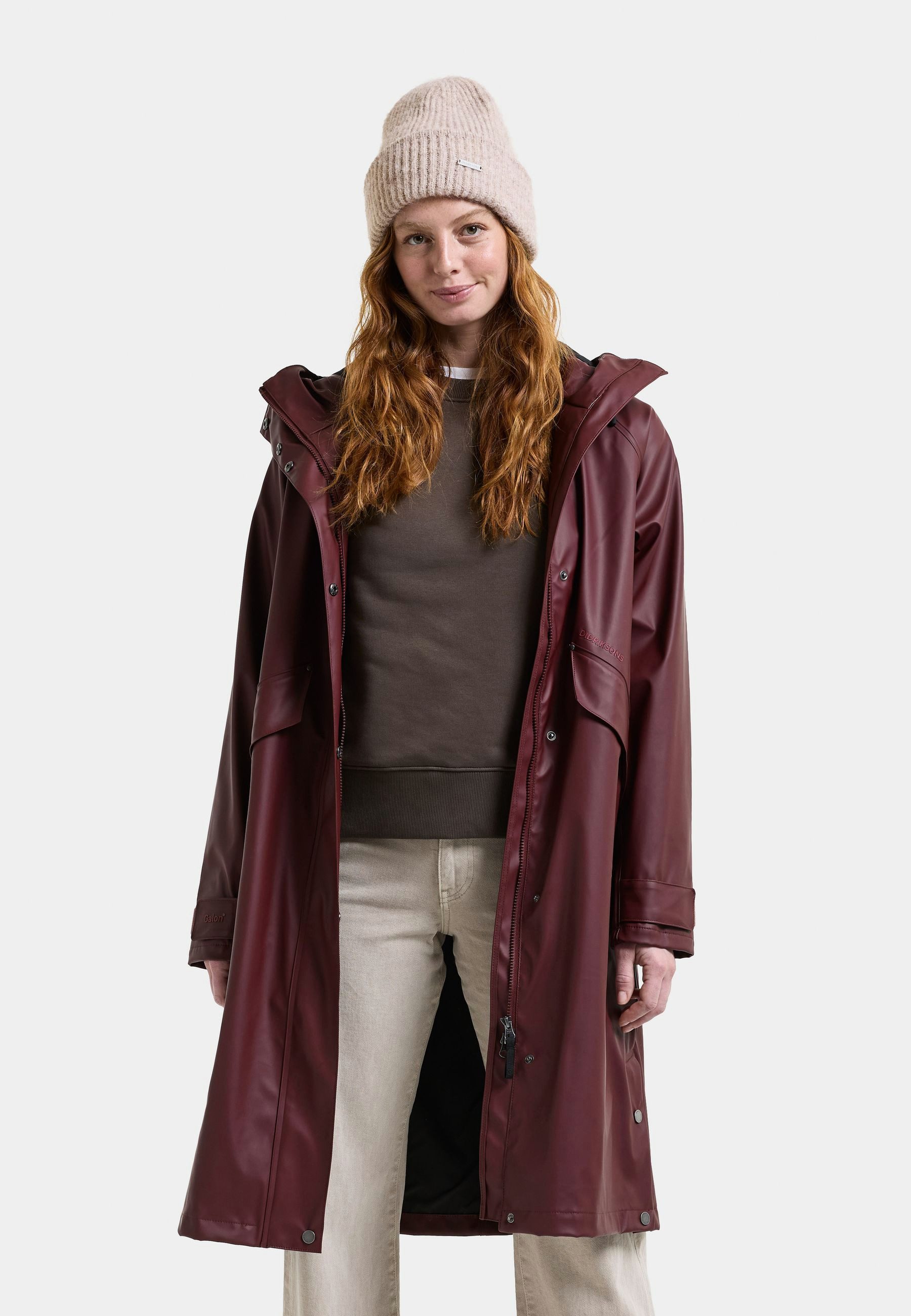 Didriksons Regenmantel Melinda Parka mit Kapuze mit Taschen