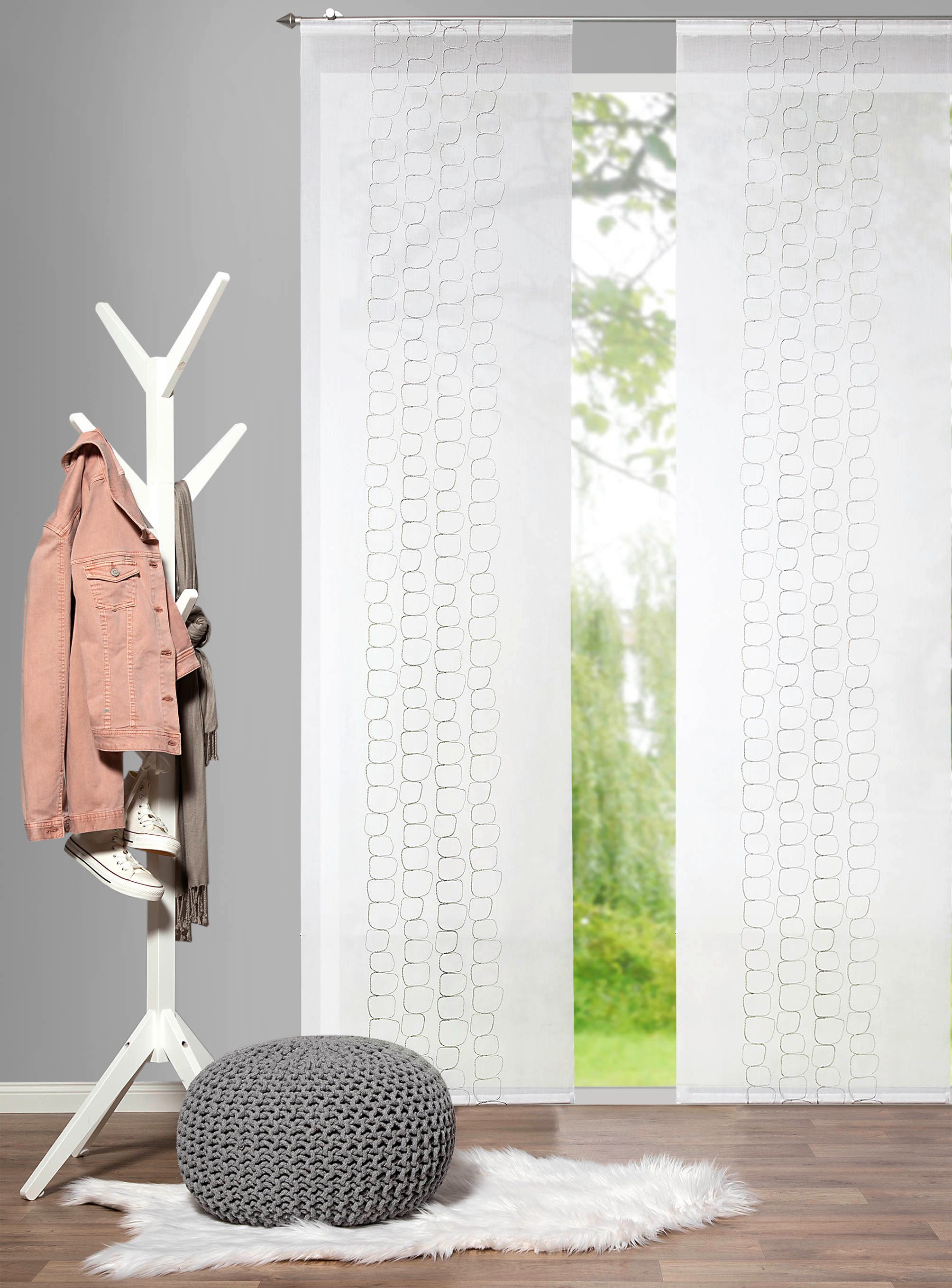 Verdi Schiebegardine Schiebevorhang Anea 60 x 245 cm (1 St), verdeckte Schlaufen, halbtransparent
