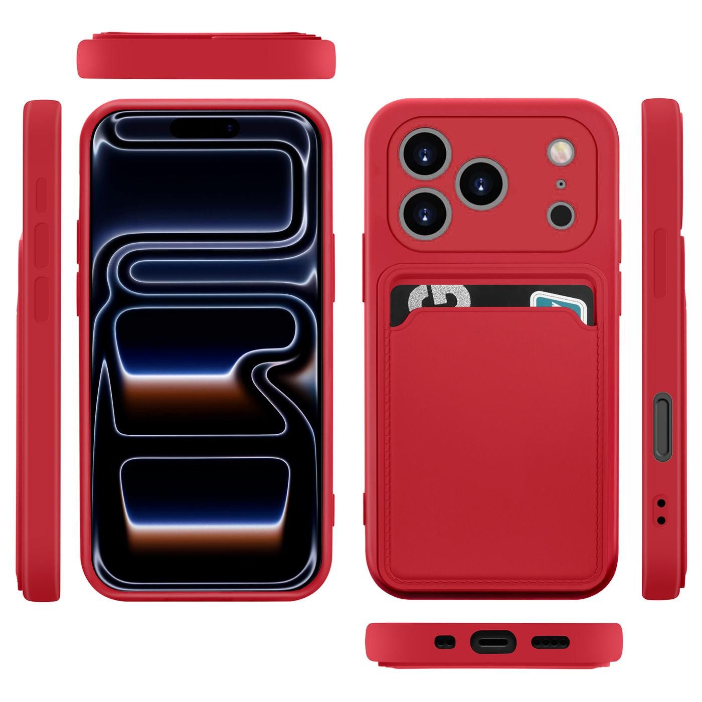 CoolGadget Handyhülle Card Case Handy Tasche für Apple iPhone 17 Pro Max 6,9 Zoll, Silikon Schutzhülle mit Kartenfach für iPhone 17 Pro Max Hülle