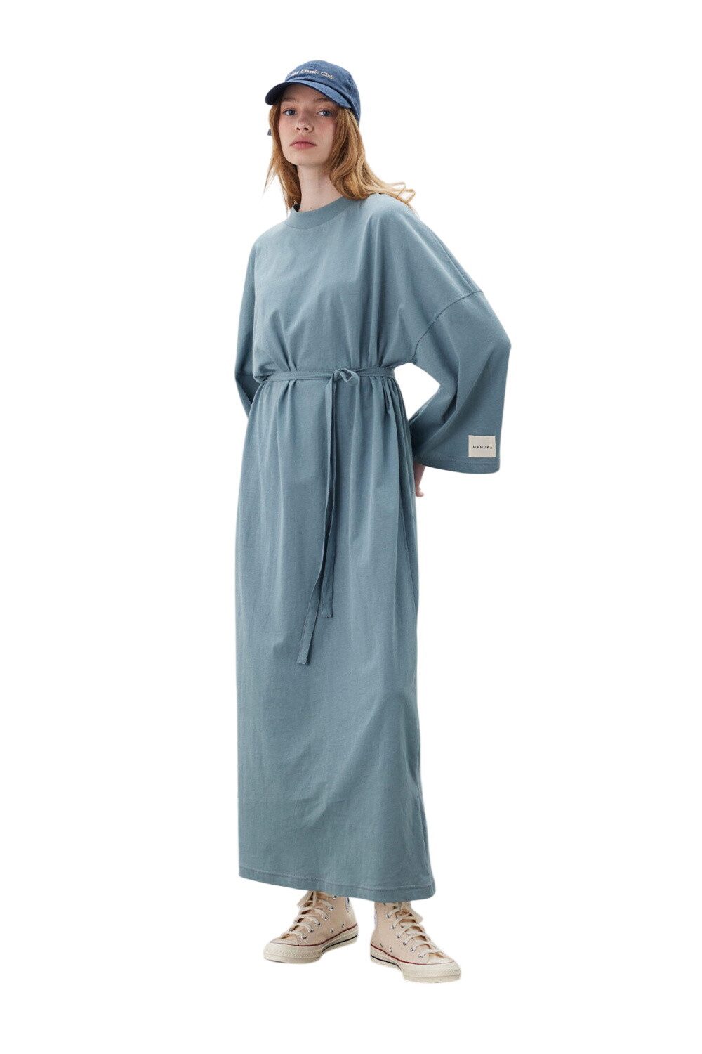 MANUKA Midikleid Oversized Langes Komfortkleid Schwarz