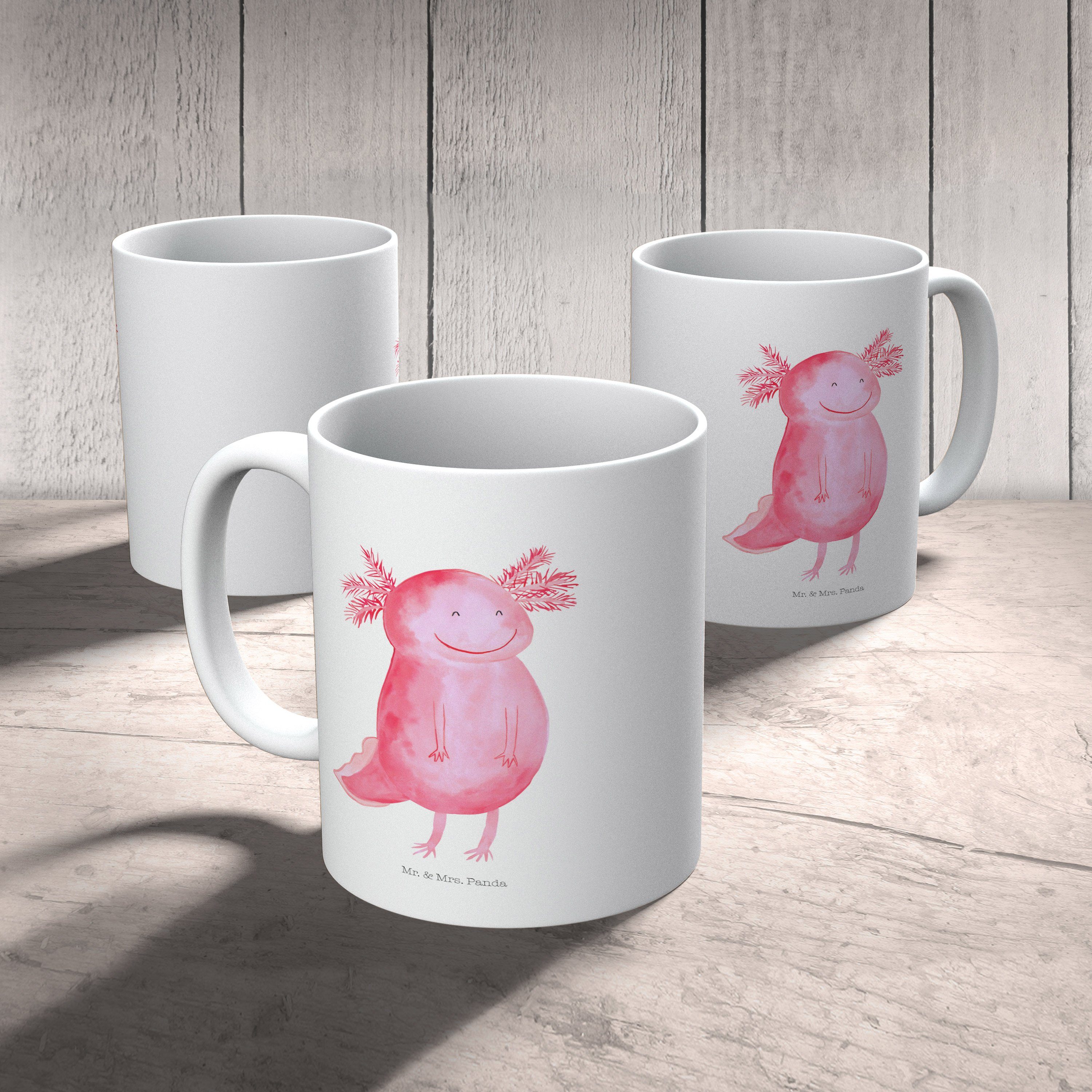 Mr. & Mrs. Molch, - Tasse, Keramiktass, Lurch, Weiß Axolotl - glücklich Tasse Geschenk, Keramik Panda