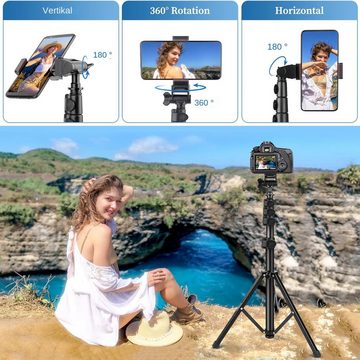 yozhiqu Handy Mobile Phone Tripod-61' Selfie Stick Stand with Remote Control Klemmstativ (Aluminiumkonstruktion für universelle Kompatibilität–mobile Fotografie)