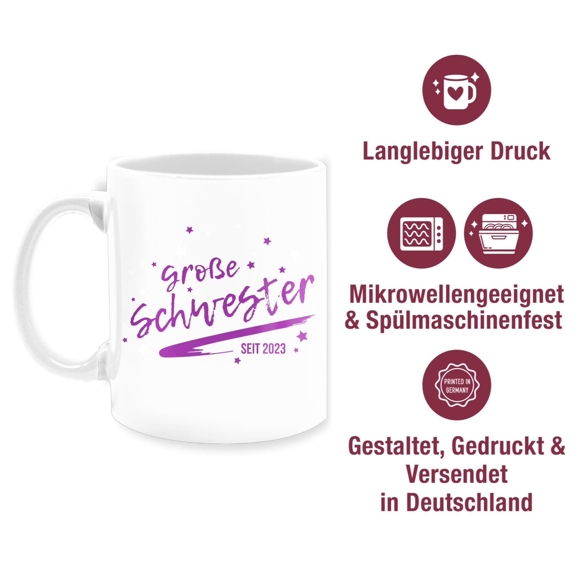 1 Schwester Schwester Große Tasse Große 2023, Shirtracer Keramik, seit Weiß