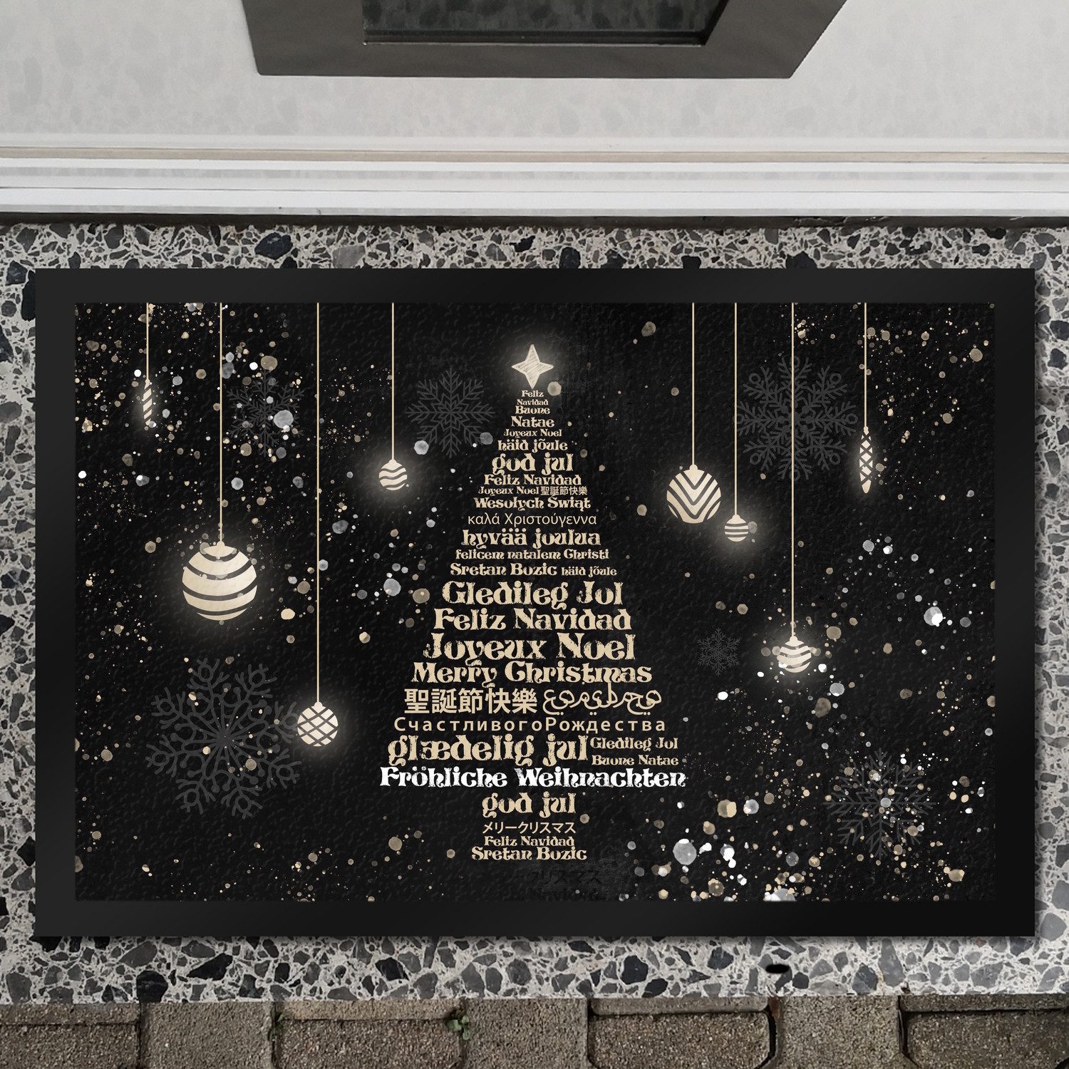 speecheese Fußmatte Fröhliche Weihnachten in verschiedenen Sprachen Fußmatt günstig online kaufen