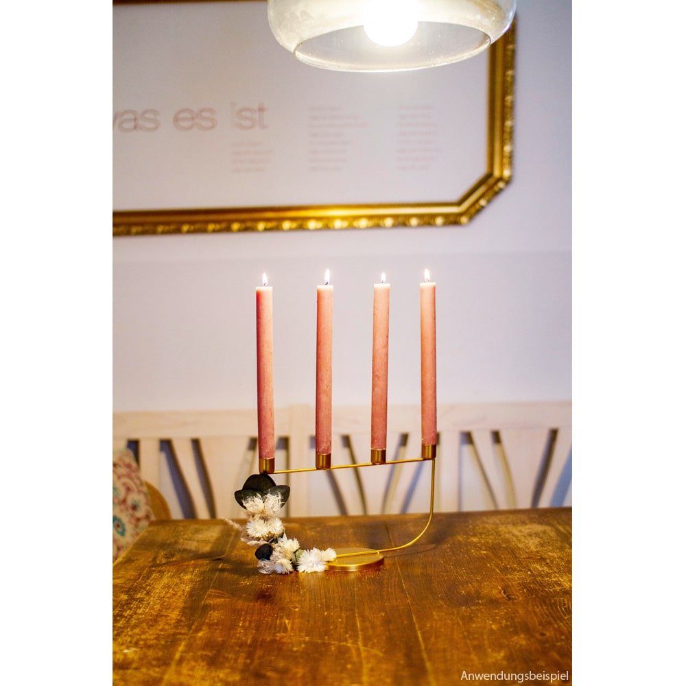 matches21 HOME & HOBBY Tafelkerze Stab-Kerzen 4er Set hochwertige Tafelkerzen Ø 2,3 x 27 cm beige, Glatte Tisch-Kerzen als Advent, Weihnachten und Kerzenhalter TIschdeko