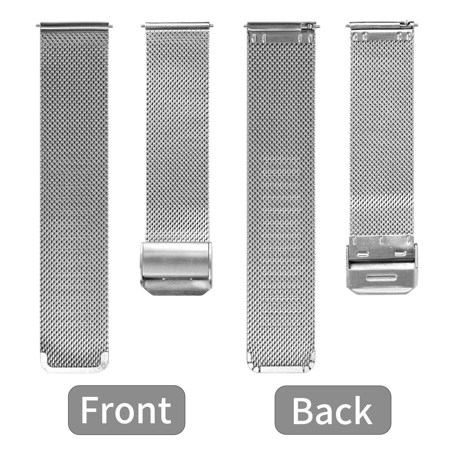 ibettertec Uhrenarmband Uhrenarmband, Ersatz Edelstahl Metallgitterband, Watch Uhren Ersatzband Für Damen Herren 22 mm