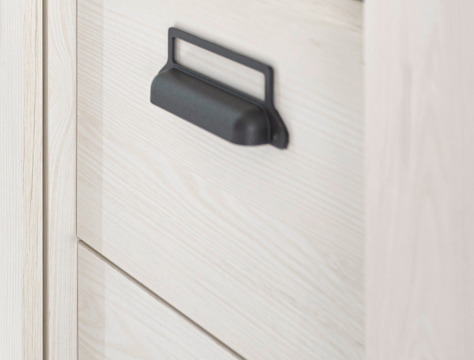 Furn.Design Aktenregal Stove, Regalschrank in Pinie weiß Landhaus, mit Soft-Close