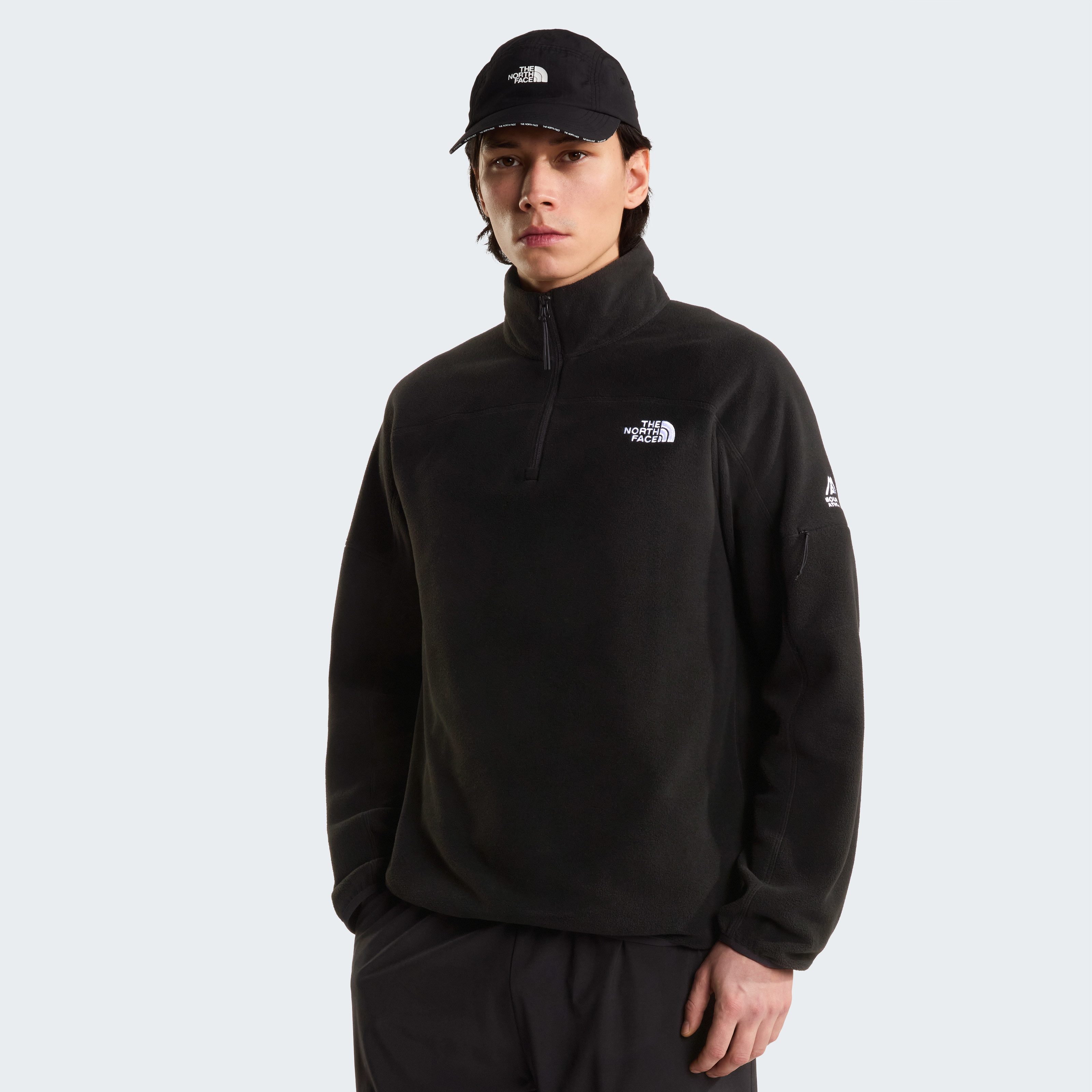 The North Face Sweatshirt M MOUNTAIN ATHLETICS GLACIER 1/4 ZIP FL mit Rundhalsausschnitt, Langarm, aus Polyester, normale Länge