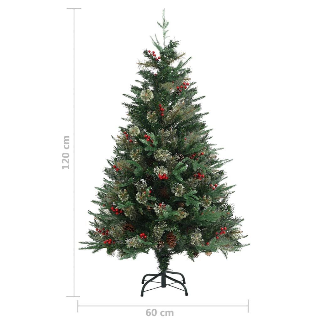 Künstlicher Grün 120 & furnicato Zapfen Weihnachtsbaum mit cm Weihnachtsbaum PVC PE