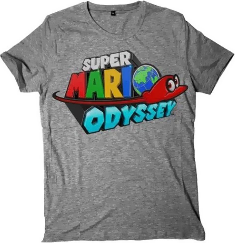 Super Mario T-Shirt SUPER MARIO Odyssey World T-Shirt Grau meliert