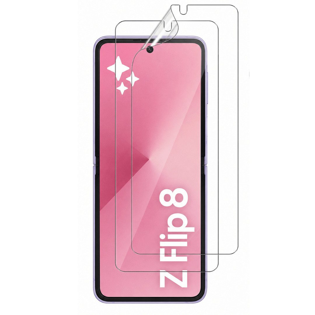 SmartUP Displayschutzglas 2X Panzerfolie für Samsung Galaxy Z Flip 8 Display Schutzglas Screen für Samsung Galaxy Z Flip 8, 2 Stück, Rundumschutz, passgenaue Verarbeitung