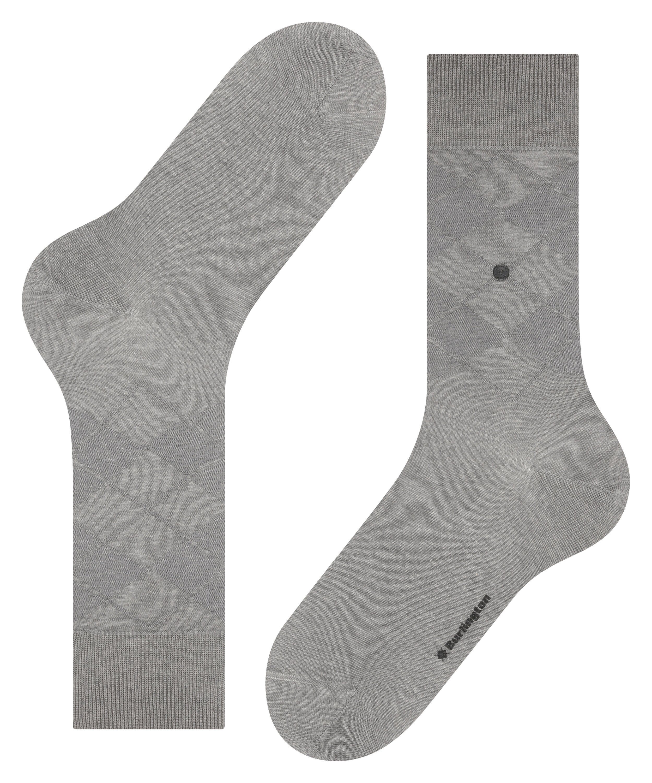 mel. steel Burlington (1-Paar) Black Rhomb (3165) Socken