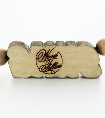 WOOD FELLAS Halsband WOOD FELLAS Mode-Schmuck schlichte Holz-Kette mit Anhänger Swag Hals-Schmuck Beige