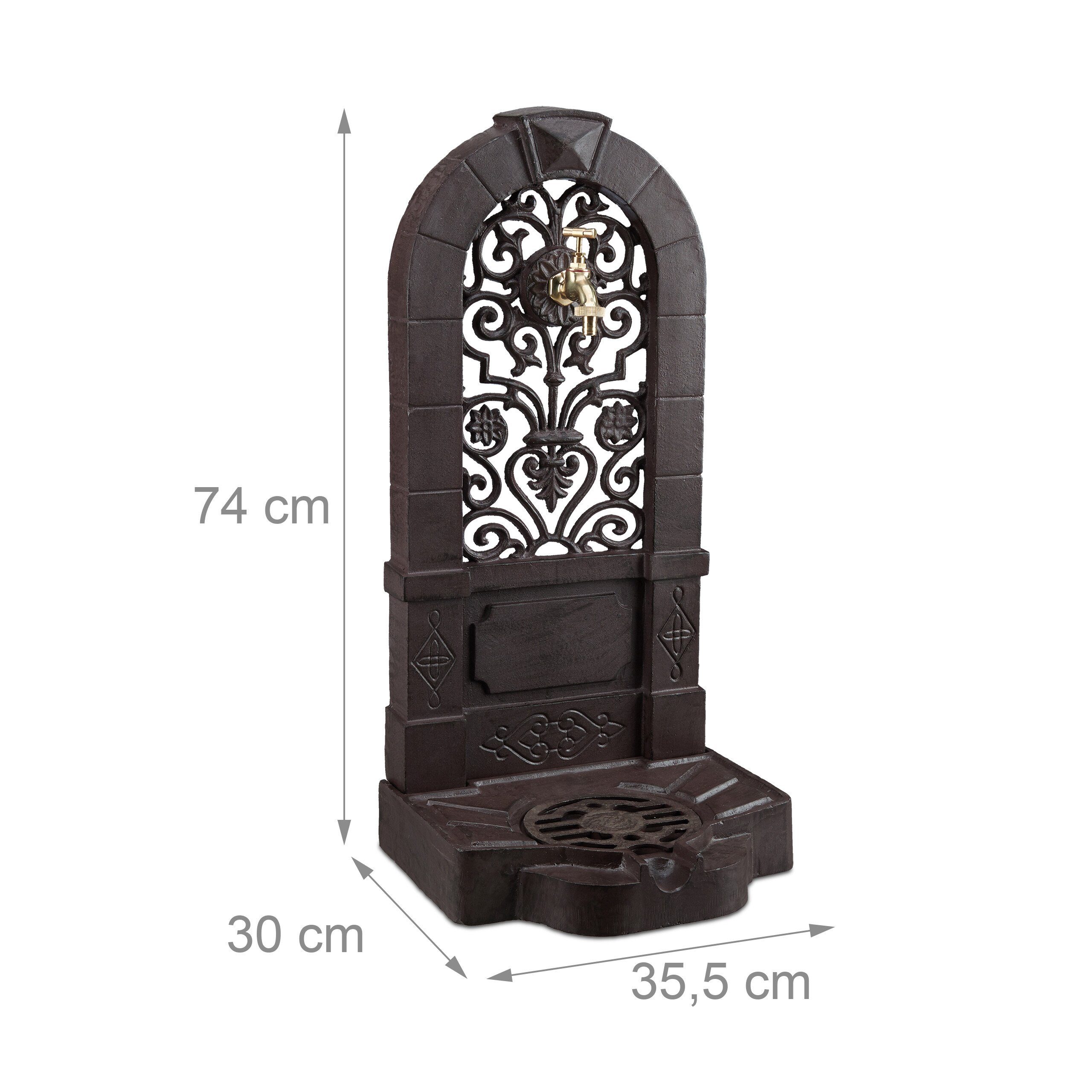 relaxdays Gartenbrunnen Standbrunnen Antik