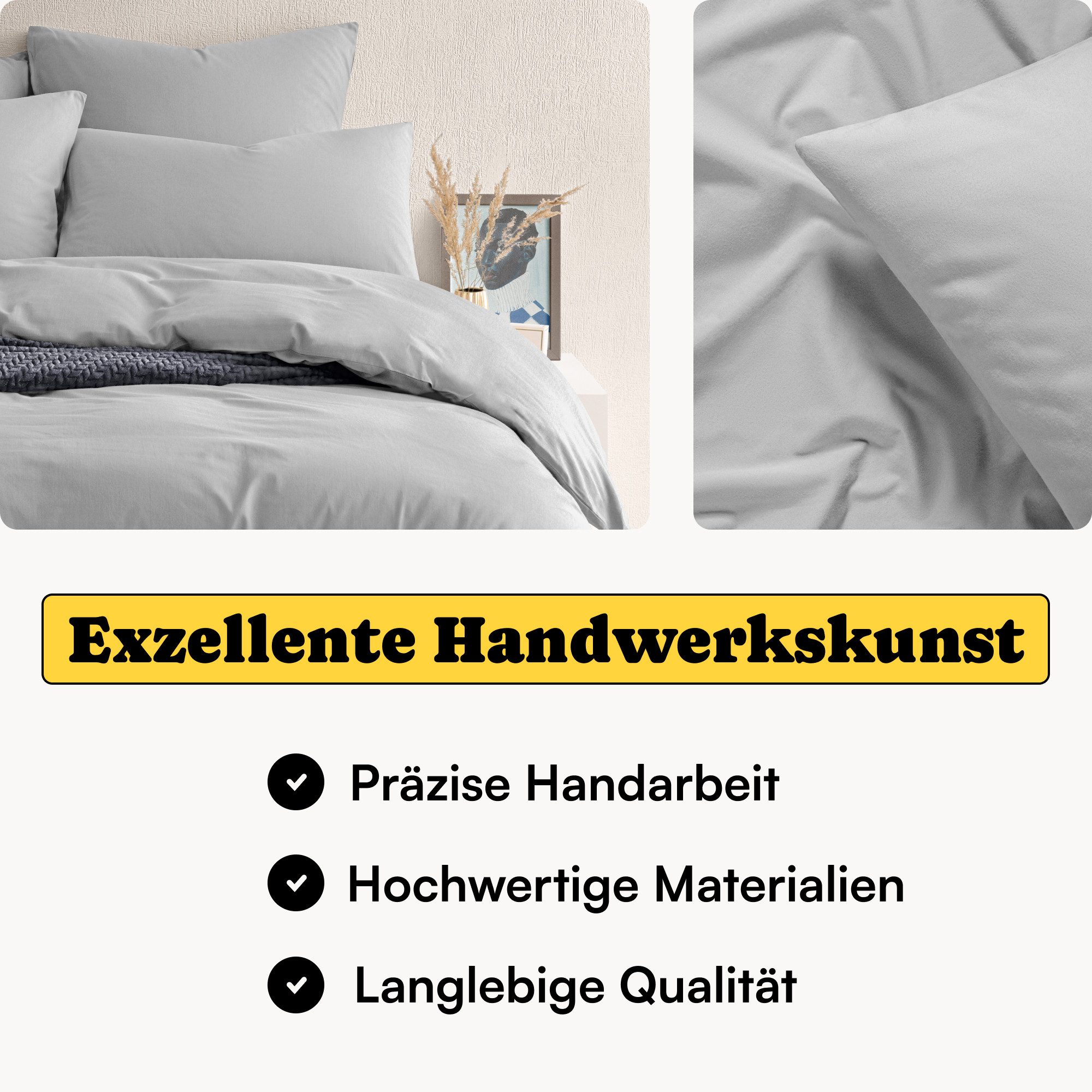 Seralino Bettwäsche Set 135x200 inkl. 80x80 Kissenbezug (100% Baumwolle) Pe günstig online kaufen