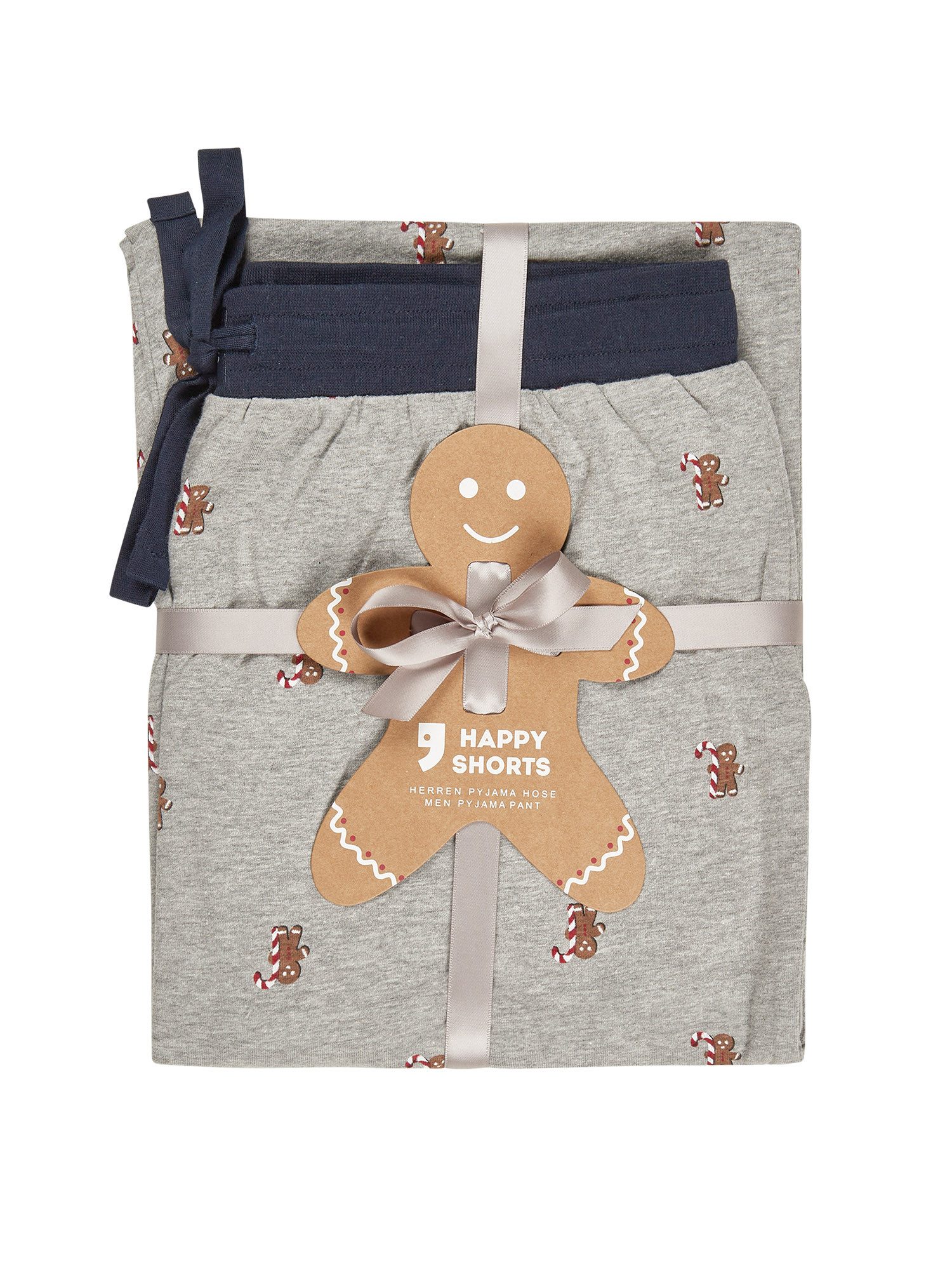 HAPPY SHORTS Pyjamahose XMAS Grey Gingerbread Schlafhose Loungewear Weihnac günstig online kaufen