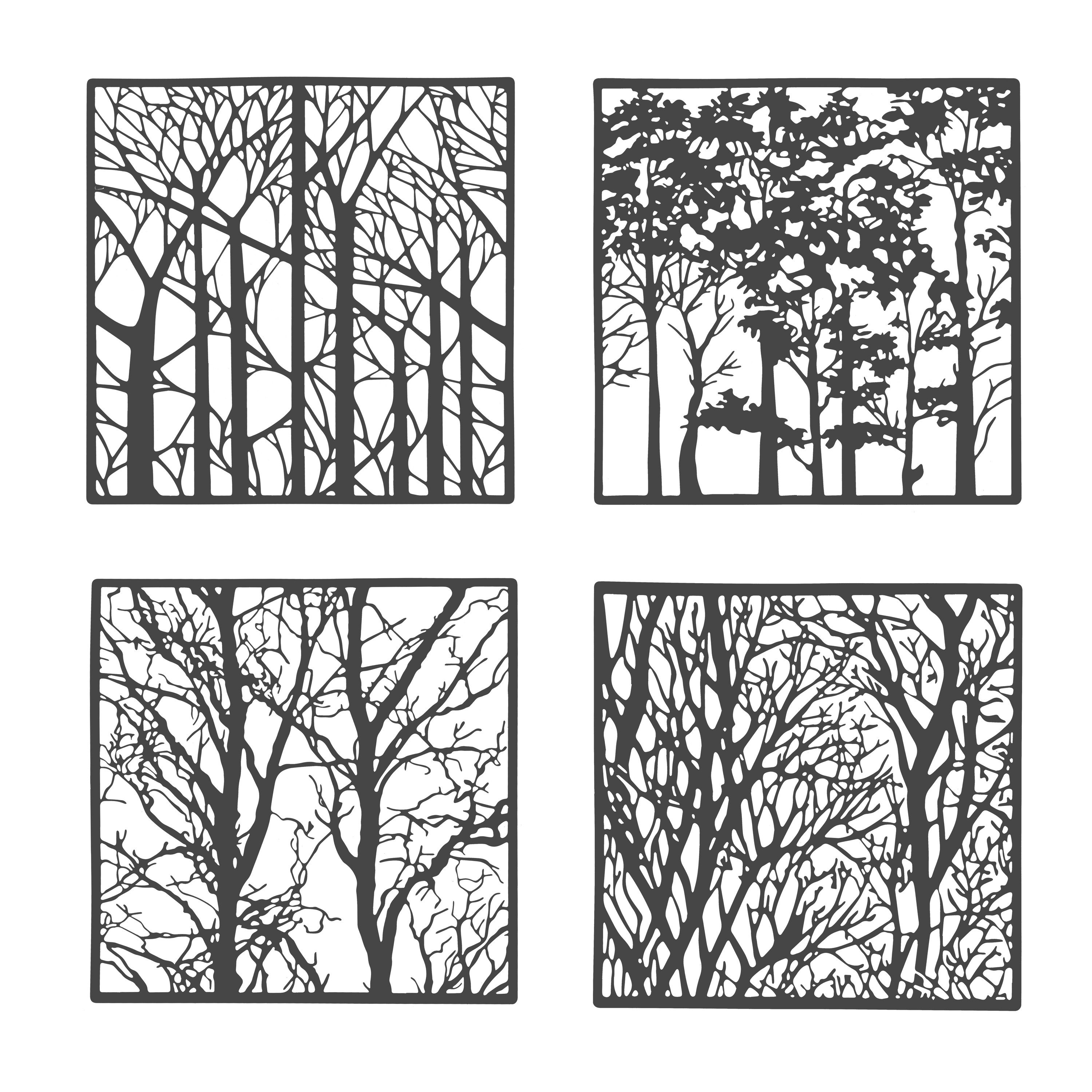 VBS Motivschablone Schablonen-Set Forest, 4-teilig