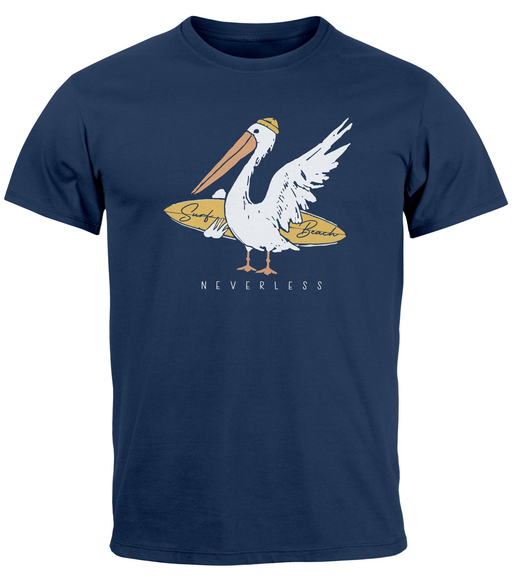 Neverless Print-Shirt Herren T-Shirt Pelikan Print günstig online kaufen