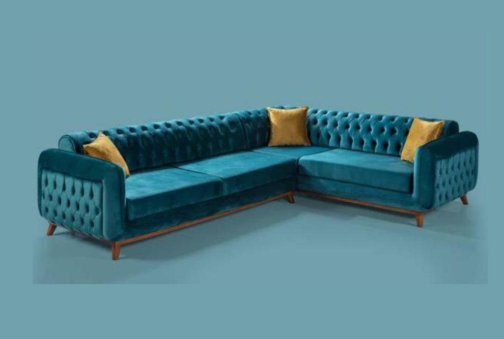 Turkis Made Chesterfield Ecksofa Stoffsofa Luxus Europe Couch Textil JVmoebel Ecksofa Sitzmöbel, in