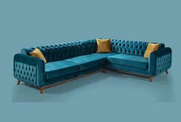 JVmoebel Ecksofa Chesterfield Ecksofa Turkis Textil Couch Stoffsofa Luxus Sitzmöbel, Made in Europe