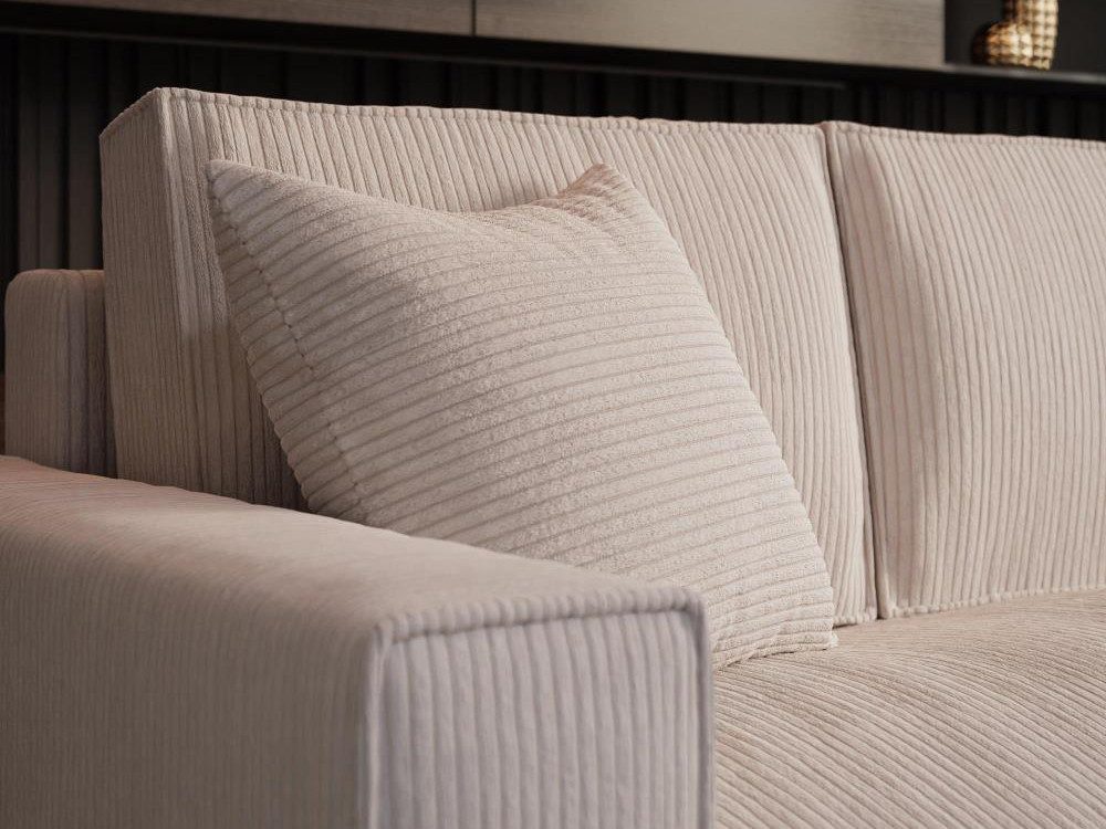 Beautysofa Ecksofa mit Schlaffunktion und Bettkasten PARYS L, Polstersofa aus Cordstoff, POSO-Cordstoff, Ottomane auf der linken oder rechten Seite – Bild 4 von 5