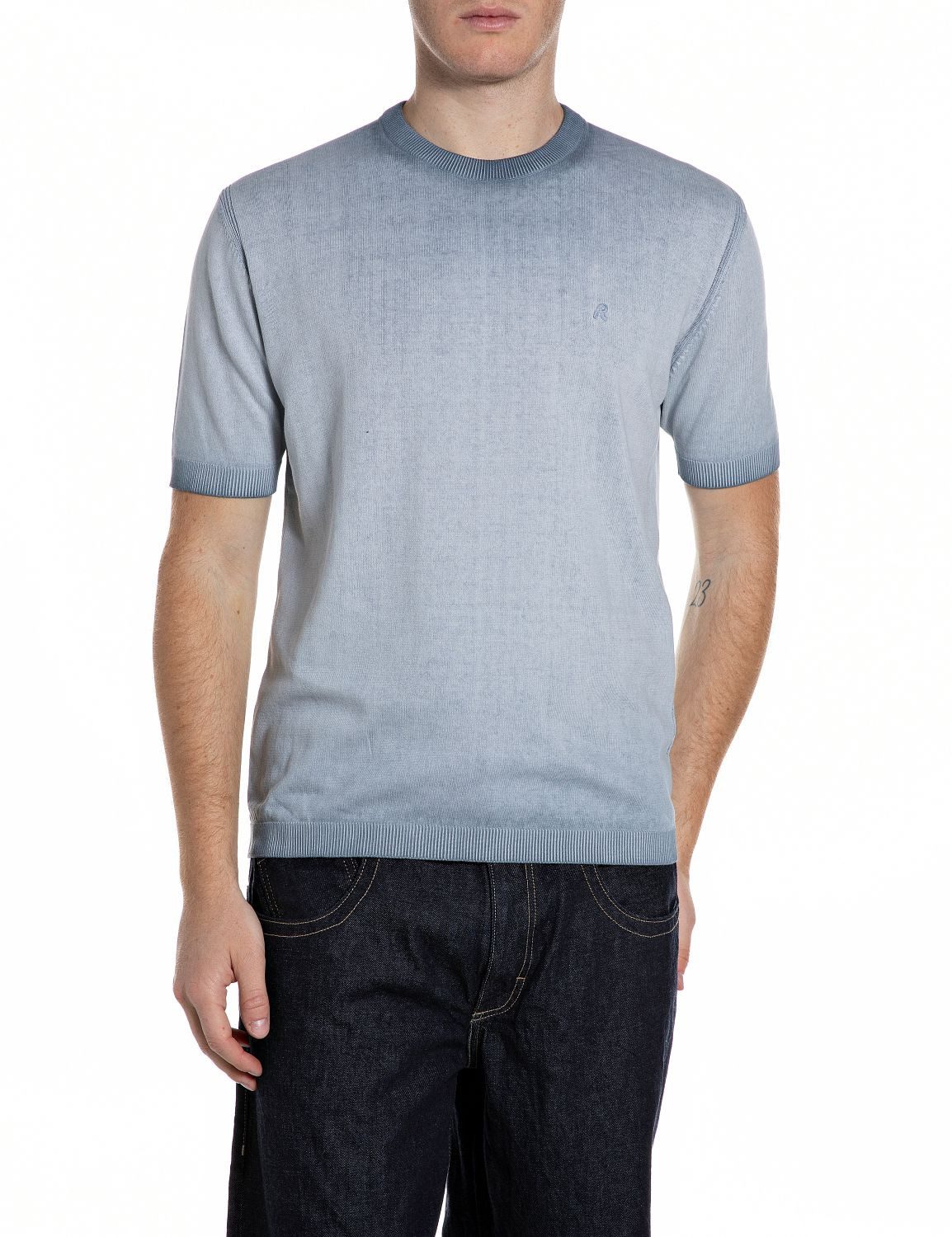 T-Shirt TShirt INSIDE FADE COTTON - 1, PEWTER BLUE