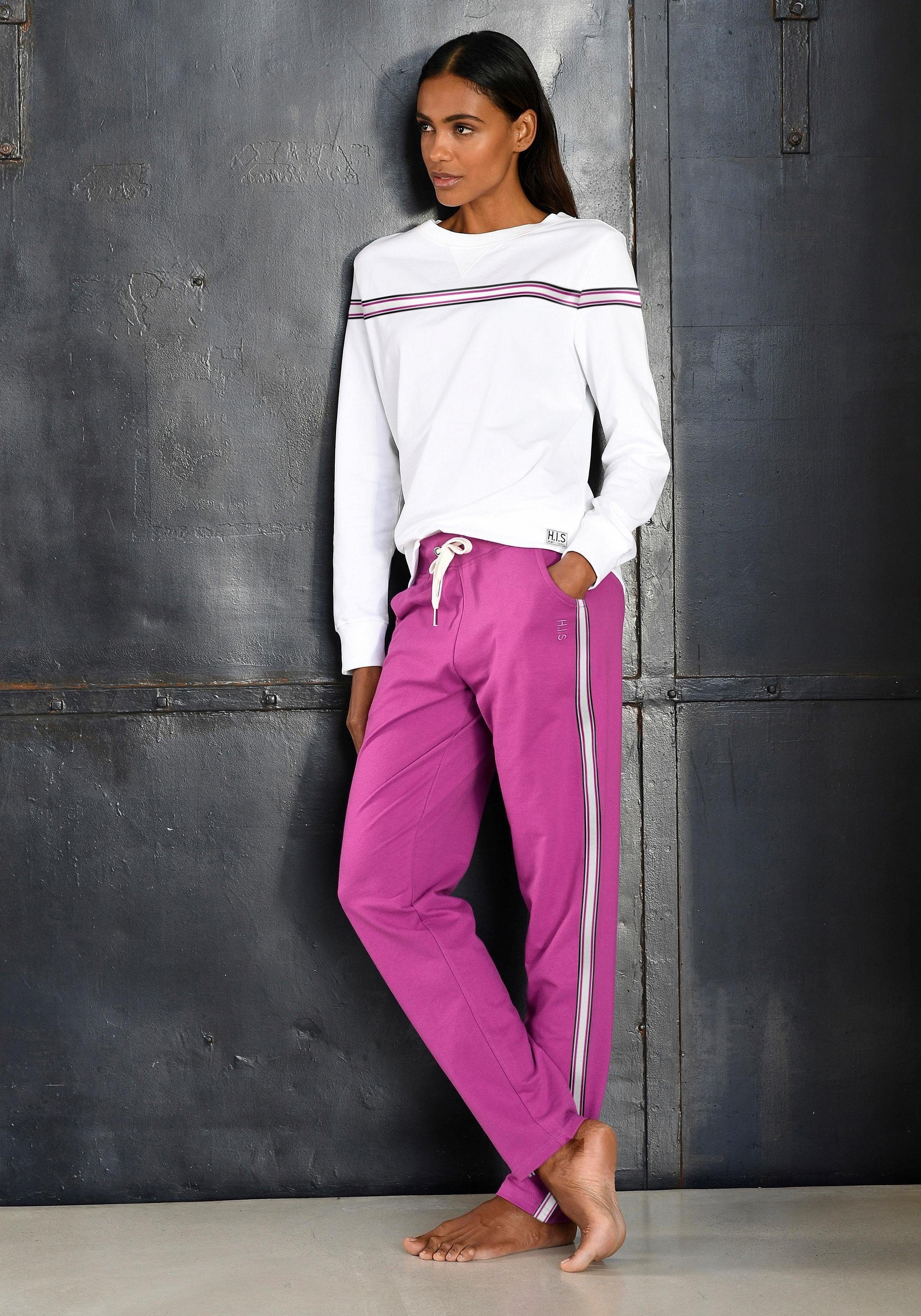 H.I.S Homewearhose -Loungehose mit seitlichen Streifen und Eingrifftaschen, Loungewear